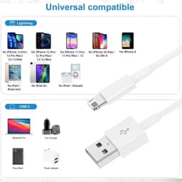 3Pcs For Apple Phone USB Cable iPhone 13 12 11 14 Pro Max XR X Plus iPad Charger Fast Charging