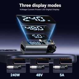 AUFU Digital Display USB C Magnetic Adapter PD240W 9Pin USB C to Type C Fast Charging USB-C Female OTG Converter for Samsung IPh
