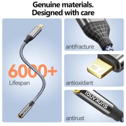 SUNKANDI Lightning to 3.5 mm Headphone Jack Adapter for iPhone, DAC Chip Adapter Audio Cable for iPhone 14 13 12 11 X XS 8 7