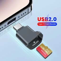 Mini Type C Card Reader Type C To TF Memory Card Reader USB2.0 High Speed Card Reader For PC Laptop Iphone17 16 Samsung