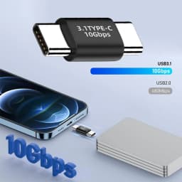 2-Pack USB C to C Adapter, Type C 3.1 Male to Male, 10Gbps High-Speed Data Transfer for MacBook, Samsung, Switch & More