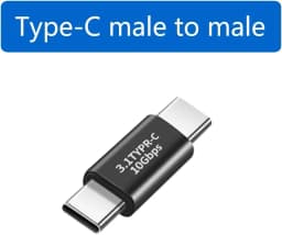 2-Pack USB C to C Adapter, Type C 3.1 Male to Male, 10Gbps High-Speed Data Transfer for MacBook, Samsung, Switch & More