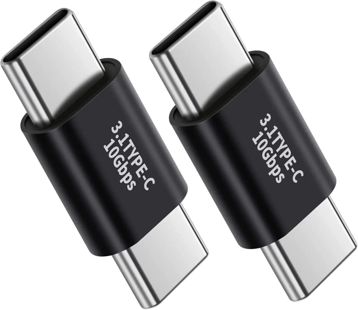 2-Pack USB C to C Adapter, Type C 3.1 Male to Male, 10Gbps High-Speed Data Transfer for MacBook, Samsung, Switch & More