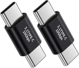 2-Pack USB C to C Adapter, Type C 3.1 Male to Male, 10Gbps High-Speed Data Transfer for MacBook, Samsung, Switch & More