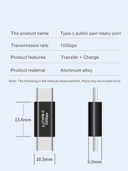 2-Pack USB C to C Adapter, Type C 3.1 Male to Male, 10Gbps High-Speed Data Transfer for MacBook, Samsung, Switch & More