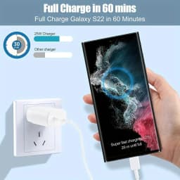 Australian Standard Charger, USB C Wall Charger for Samsung, 25W USB C Wall Plug Compatible for Galaxy Ultra S24/S23/S22