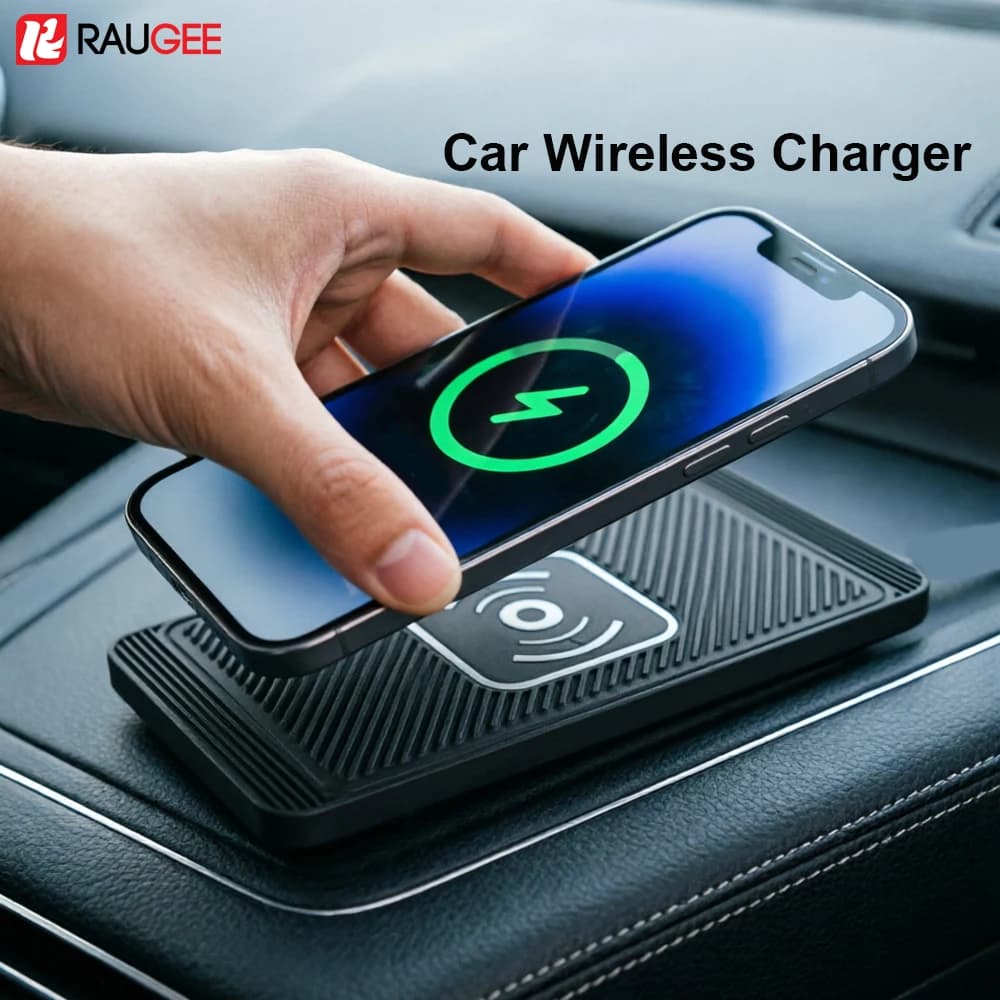 Car Wireless Charger for Iphone 17 16 15 14 13 12 Pro Max X Samsung S25 S24 Xiaomi Wireless Car Charging Silicone Non-slip Pad