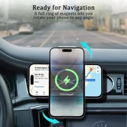 Adhesive Car Magnetic Wireless Charger Adjustable Dashboard Phone Stand For Magsafe iPhone 17 16 15 14 13 12 Fast Charging Mount