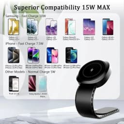 Adhesive Car Magnetic Wireless Charger Adjustable Dashboard Phone Stand For Magsafe iPhone 17 16 15 14 13 12 Fast Charging Mount