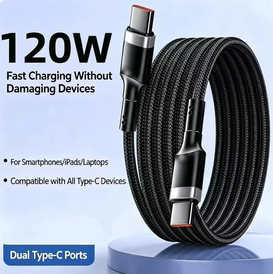 120W Fast Charge Cable PD Quick Charging High Quality USB C TO USB Type C Cable For iPhone Xiaomi 17 Plus Pro Max Samsung S24