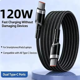 120W Fast Charge Cable PD Quick Charging High Quality USB C TO USB Type C Cable For iPhone Xiaomi 17 Plus Pro Max Samsung S24