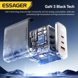 Essager 100W GaN USB Type C Charger Digital Display QC 4.0 PD 3.2 Fast Charge For Samsung Huawei iPhone17 Laptop MacBook