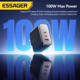 Essager 100W GaN USB Type C Charger Digital Display QC 4.0 PD 3.2 Fast Charge For Samsung Huawei iPhone17 Laptop MacBook