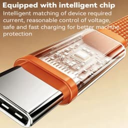 240W 2-in-1 Black/Orange Fast Charging Foldable Bracket Data Cable Type-C to Type-C PD Data Cord With Phone Tablet Stand 1.5M