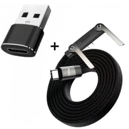 USB Type C 240W Fast Charging Cable 2 in 1 Foldable Stand for iPhone 15 17 and Type C Phones