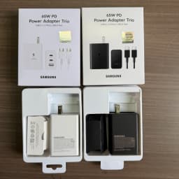 Samsung 65W EU/UK/US 3-Port Super Fast Charging Wall Charger, for Samsung Complete Series Mobile Phone Tablet With 1M 5A Cable