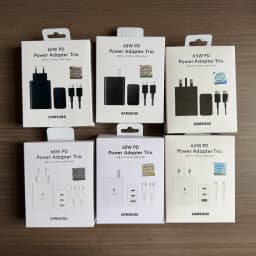 Samsung 65W EU/UK/US 3-Port Super Fast Charging Wall Charger, for Samsung Complete Series Mobile Phone Tablet With 1M 5A Cable
