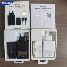 Samsung 65W EU/UK/US 3-Port Super Fast Charging Wall Charger, for Samsung Complete Series Mobile Phone Tablet With 1M 5A Cable