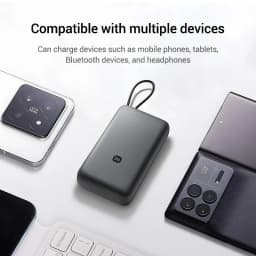 Xiaomi 20000mAh 33W Two-Way Fast Charging Power Bank with Built-in USB-C Cable Portable External Battery for iPhone 15-17 Xiaomi