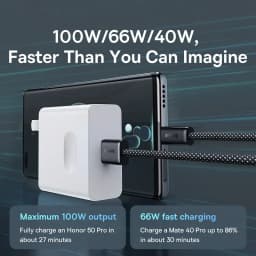 Baseus 100W USB Cable For Honor USB-C Fast Charging Charger Wire Cord For Huawei Samsung Xiaomi Type-C USBC Cable