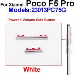 Power Volume Control Buttons For Xiaomi Poco M5 M5s F5 Pro On Off Power Volume Audio Small Side Keys Repair Parts