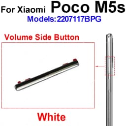 Power Volume Control Buttons For Xiaomi Poco M5 M5s F5 Pro On Off Power Volume Audio Small Side Keys Repair Parts