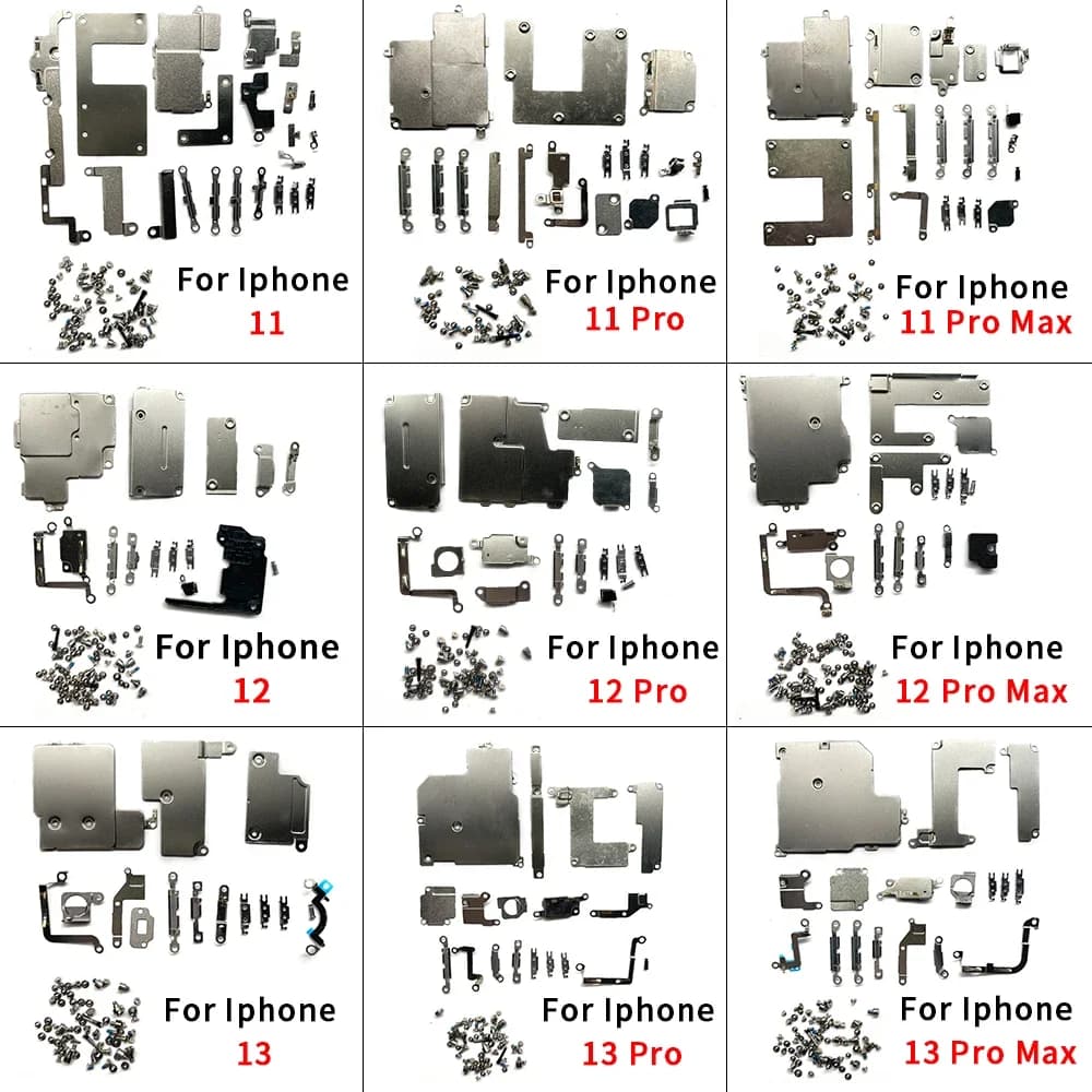 Complete Full Screw Set Metal Internal Bracket Replacement Parts Shield Plate Cover For IPhone 11 12 13 14 Pro Max Mini 14 Plus