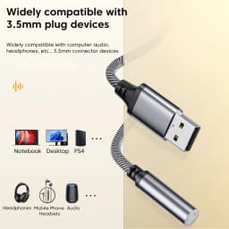 USB To 3.5mm Earphone Adapter 3.5 Jack Audio Converter for Notebook PC PS4 USB to 3.5mm Headphone Connector