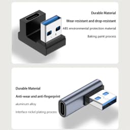 90/180 Degree Elbow C Adapter Type C OTG to USB Converter U Shape USB-C 3.0 Connector for Android Computer Phone Tablet Adapter