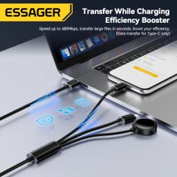 Essager 3 in 1 Cable USB Type C Lighting Cable For iPhone 16 15 For Apple Watch IWatch Wireless Charger Fast Charging Data Cable