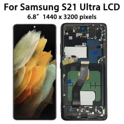 6.8" Super AMOLED For Samsung  S21 Ultra 5G G998 G998U Display Touch Screen Digitizer For Samsung S21Ultra G998B LCD