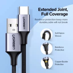 Ugreen USB A to Type C Cable 0.25m 0.5m 1m 2m 3m Braided For Apple iPhone 15 Android Mobile phone USB C charging data Carplay QC