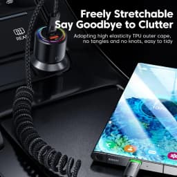 Toocki PD100W Type C To Type C Cable 5A Fast Charge USB C Spring Car Charger Cable For iPhone 15 Xiaomi 12 Samsung S23 Macbook