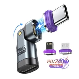 For iPhone Laptop 240W 16pin Magnetic OTG Adapter Type C Female to Type C IOS Micro Male Converter PD 5A Fast Charging Adapter