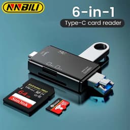 NNBILI OTG SD TF Type C Micro SD Card Reader Type C to USB OTG Adapter 6 in 1 USB 2.0 TF Card USB Flash Drive Type C Card Reader