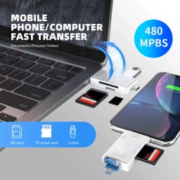 NNBILI OTG SD TF Type C Micro SD Card Reader Type C to USB OTG Adapter 6 in 1 USB 2.0 TF Card USB Flash Drive Type C Card Reader