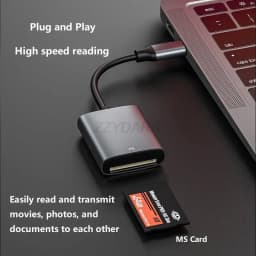 Memory Stick Card Reader USB C to MS Card Reader for iPhone MS PRO/MS DUO Adapter Compatible with iPhone 15/MacBook Pro/Air 2023