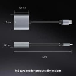 Memory Stick Card Reader USB C to MS Card Reader for iPhone MS PRO/MS DUO Adapter Compatible with iPhone 15/MacBook Pro/Air 2023