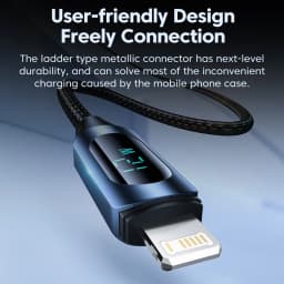 Toocki LED Display USB Cable For iPhone 14 13 12 11 Pro Max Fast Charger Charging Lighting 2.4A USB Wire Cord X XR 8 7 1m 2m