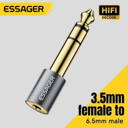 Essager 3.5mm to 6.5mm Audio Jack Adapte for Speaker Guitar Amplifier Microphone Headphone 6.5mm Female to 3.5mm Male Converter