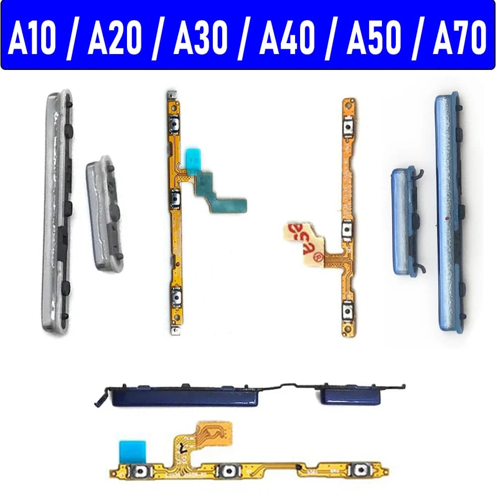 Side Power Key + Volume Side Button For Samsung A10 A105F A20 A205F A30 A305F A40 A405F A50 A505F A70 A705F On Off Side Key Flex