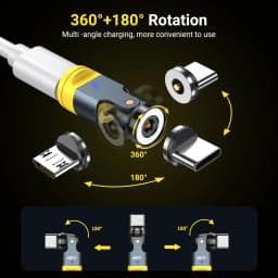 AUFU 1PIN Magnetic OTG Adapter For iPhone Xiaomi 540 Rotate Elbow Magnet Micro USB to Type C Male Converter for HUAWEI Samsung