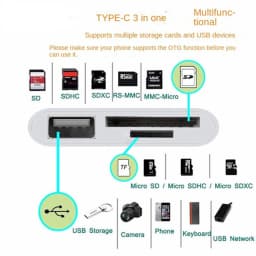 3 in 1 Type C OTG Adapter USB Hub Converter Multi Port TF CF SD Memory Card Reader For Phone Macbook Air Samsung USB C Adapter