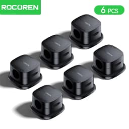 Rocoren Magnetic Cable Organizer Smooth Adjustable Cable Holder Under Desk 6PCS Stable Cable Management Wire Keeper Cable Clips