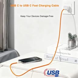 Fast Charger Cable Compatible with iPhone 17/16/15 USB-C to Type C Charging Data Cable Nylon Braided 3.3/6.6 Feet Long