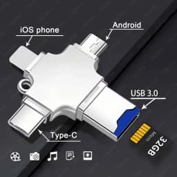 4IN1 Memory Card Reader for iPhone Laptop PC Type-C OTG Adapter for iOS USB A Micro SD Card Reader for Samsung Huawei Xiaomi LG