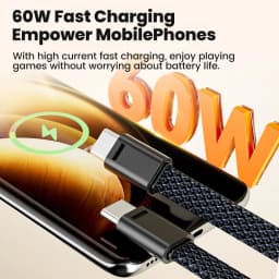 60w Keyring Cable USB C to Type-C/Lightning Fast Charging Power Bank Short Data Cable For iPhone Xiaomi Samsung Huawei Cellphone