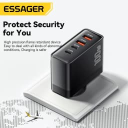 Essager 100W US/KR Plug USB Type C GaN Charger For Laptop Macbook PD Fast Charging For iPhone 16 15 14Pro Samsung Charge Adapter