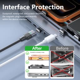 Boxiang Magnetic Plug 240W 48V5A Magnetic USB-C Cable PD3.1Fast Charge 120Gbps High Speed Data Sync Dual Use Type C Charger Wire
