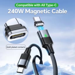 Boxiang Magnetic Plug 240W 48V5A Magnetic USB-C Cable PD3.1Fast Charge 120Gbps High Speed Data Sync Dual Use Type C Charger Wire